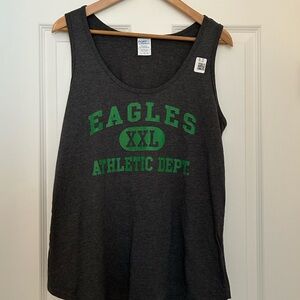EAGLES 🦅 Port and Company Gray Tank Top with Green Print